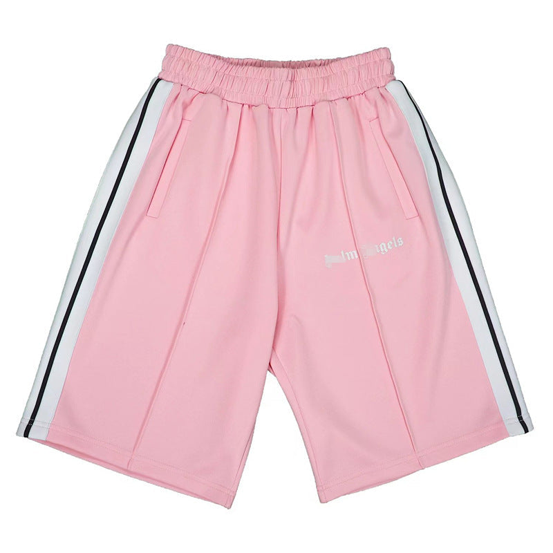 Palm Angle Shorts Palm Angels Casual Striped Shorts Elastic Men and Women Sports