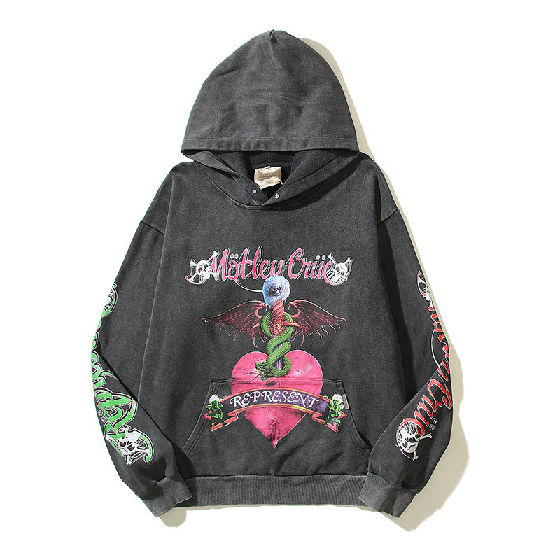 Hellstar Hoodie Monster Skull Print Distressed Retro