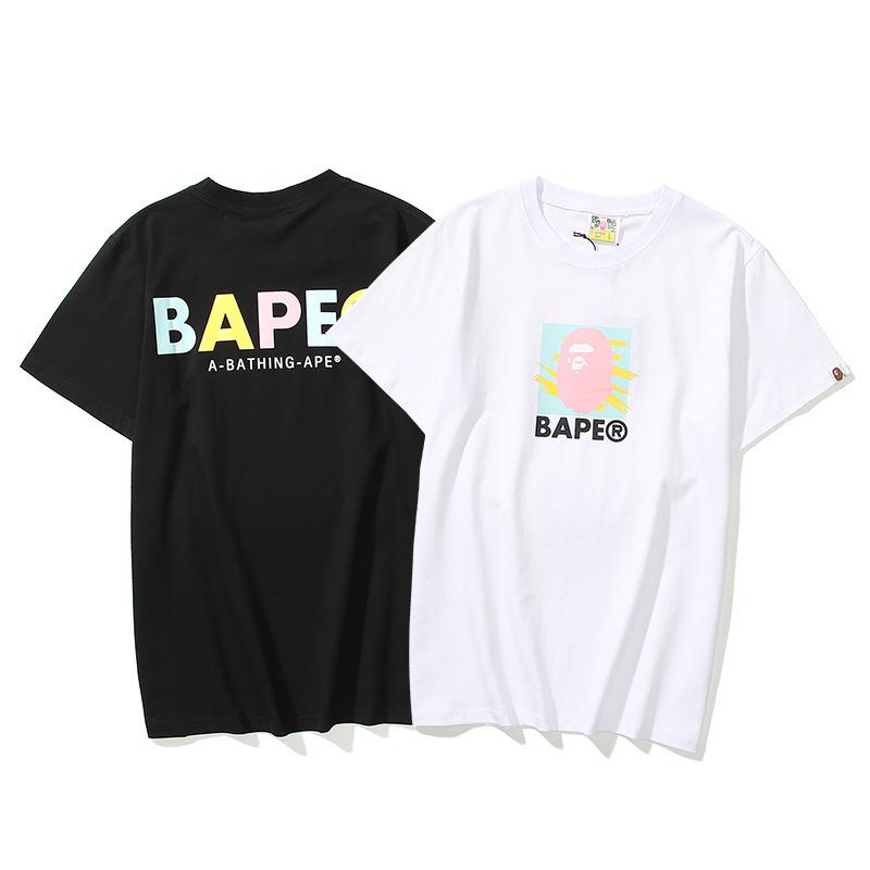 Bathing Ape T-Shirt Summer Loose Leisure Pullover Letter Short Sleeve T-shirt