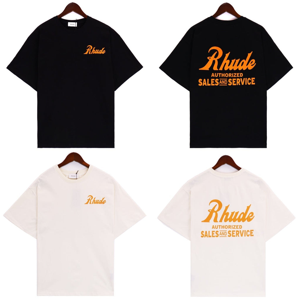 Rhude T-shirt Label Wings Alphabet Earth Print Short Sleeve T-shirt