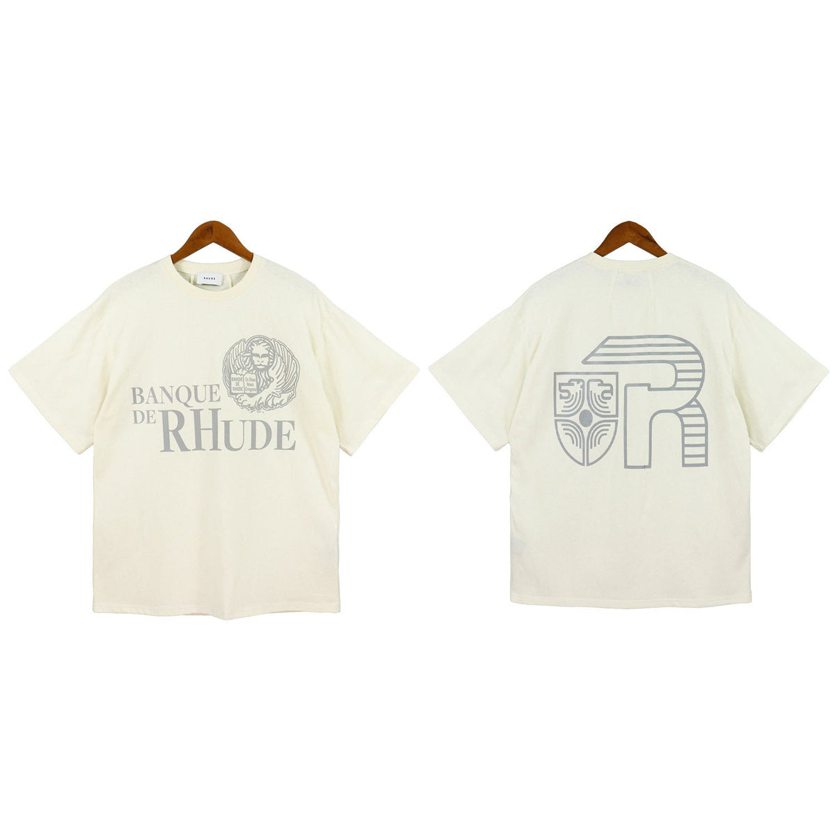 Rhude T-shirt Micro Label Letter Logo Line Pattern Short Sleeve T-shirt Loose