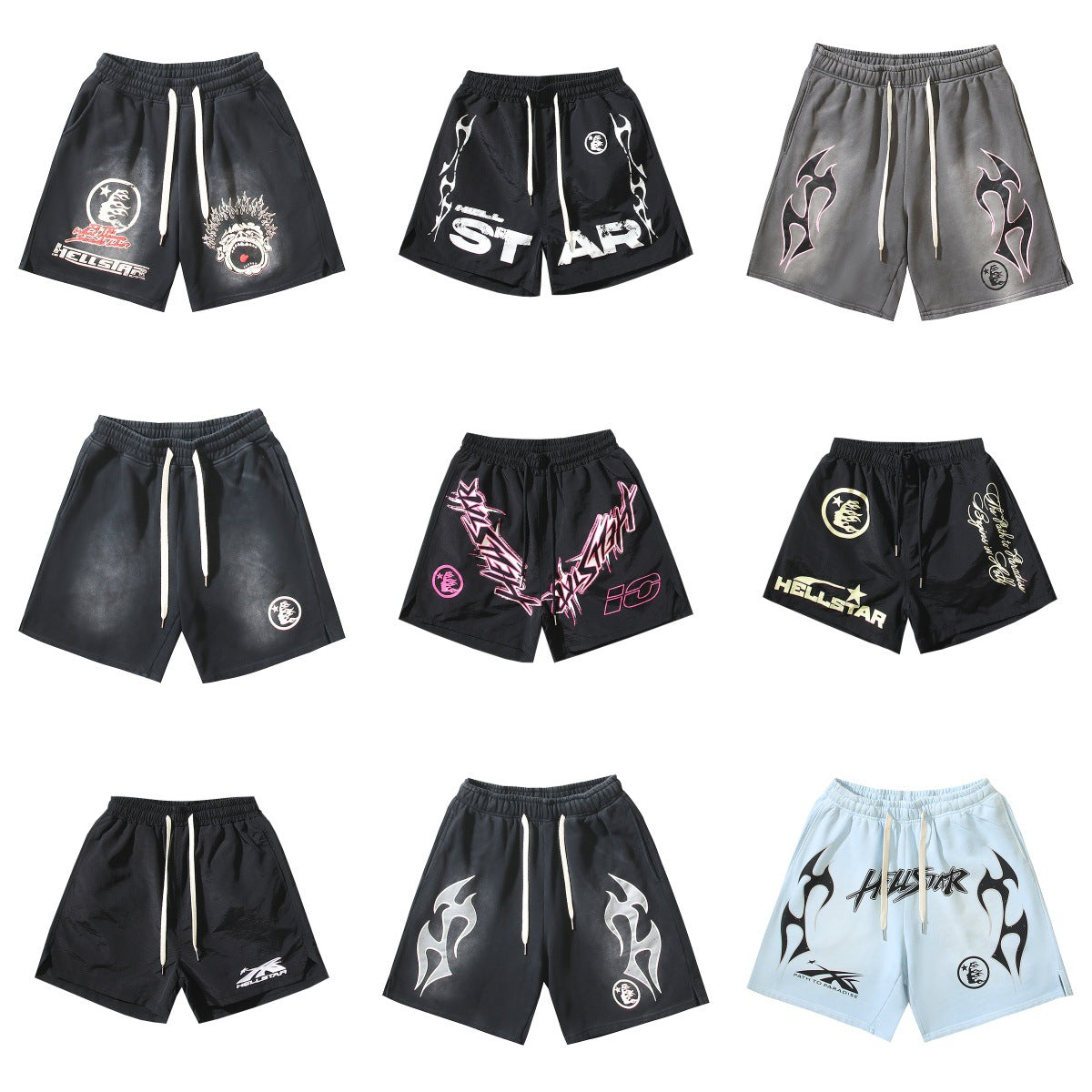 Hellstar Shorts Wash and Do Old Casual Shorts Summer