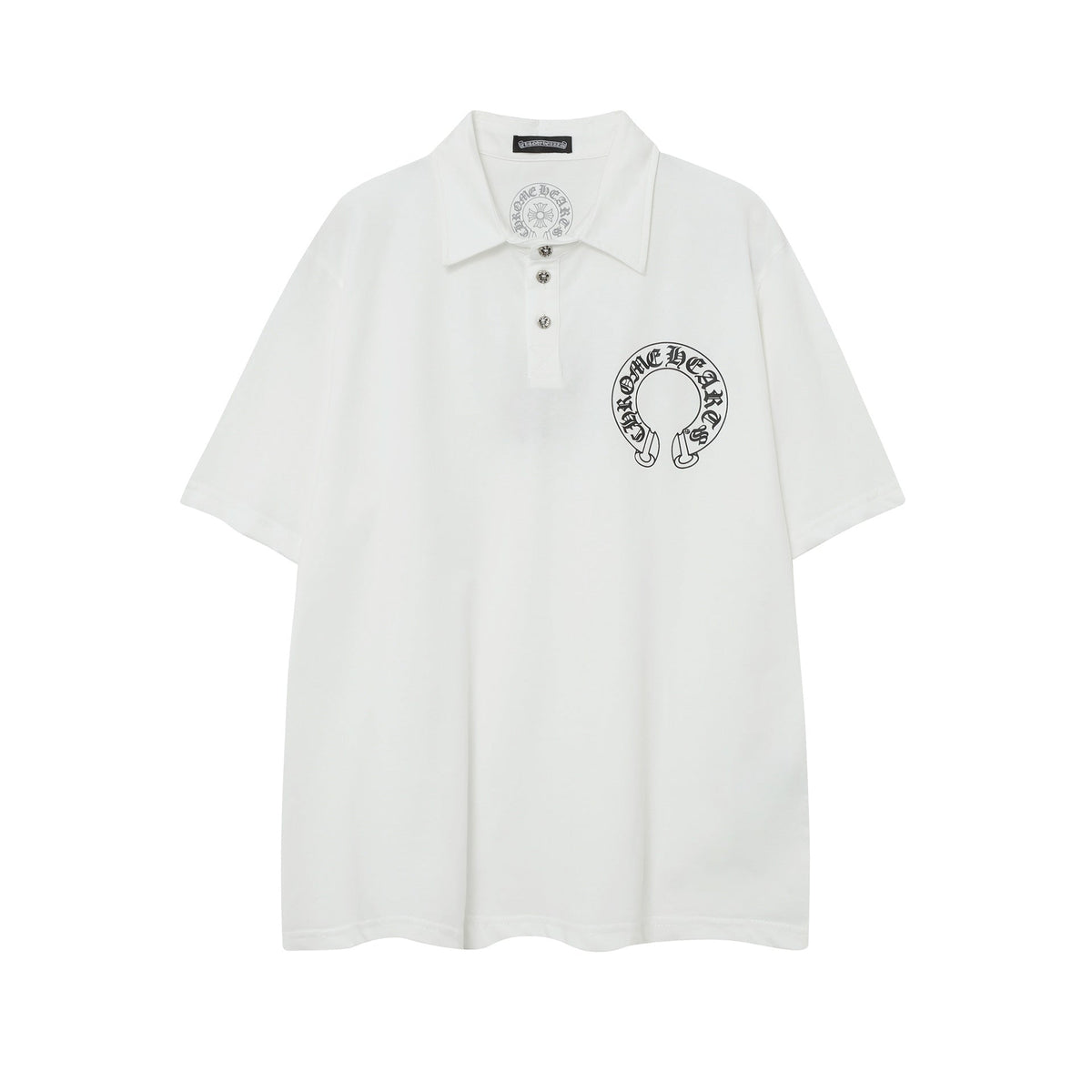 CHH Chrome Heart T Shirts Sanskrit horseshoe print polo shirt short sleeve