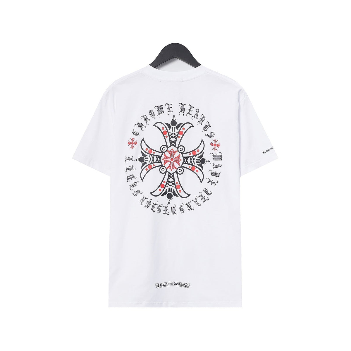 CHH Chrome Heart T Shirts Croix Cross Leather Printed Short Sleeve T-Shirt