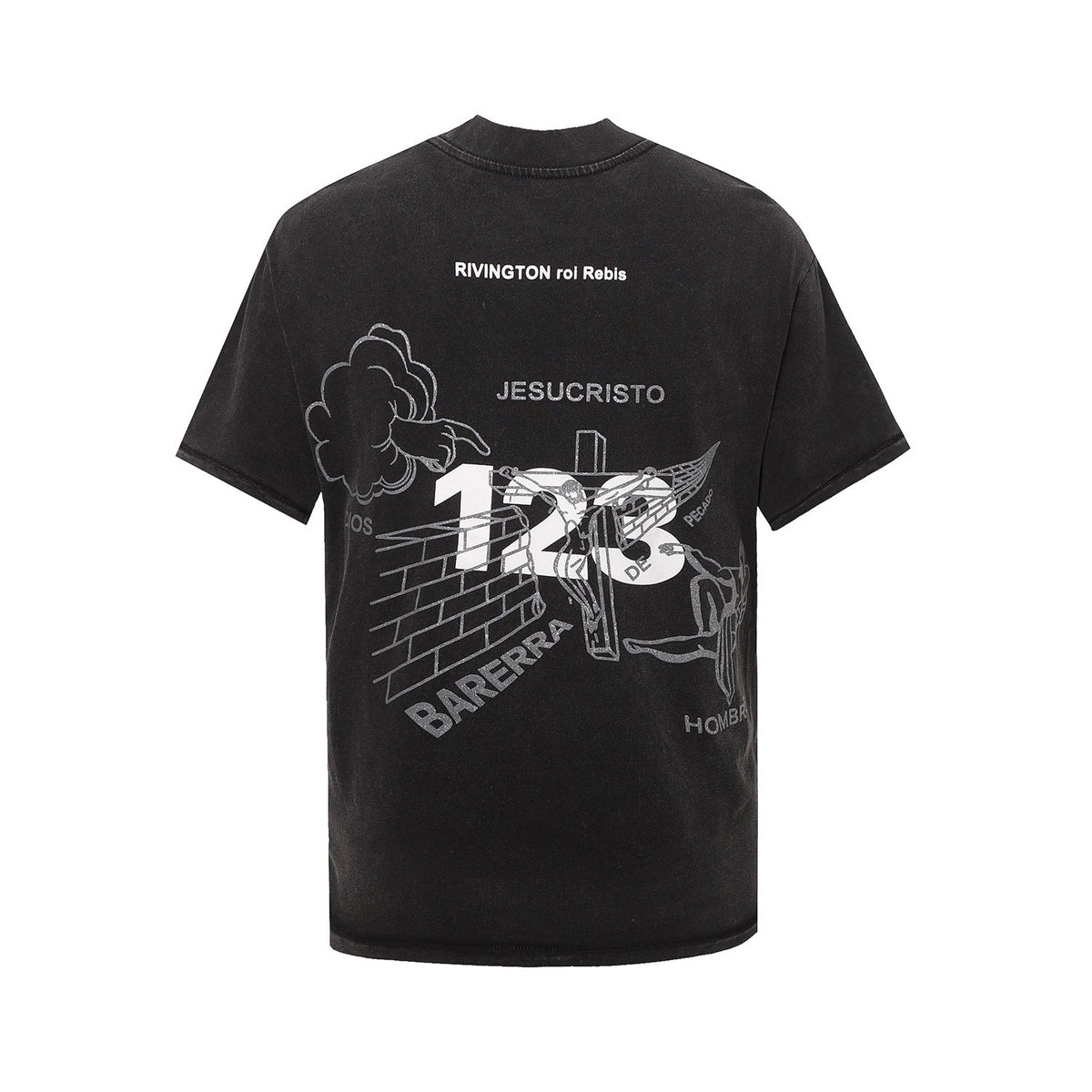 RRR123 T-shirt Small Neckline Loose Distressed T-shirt