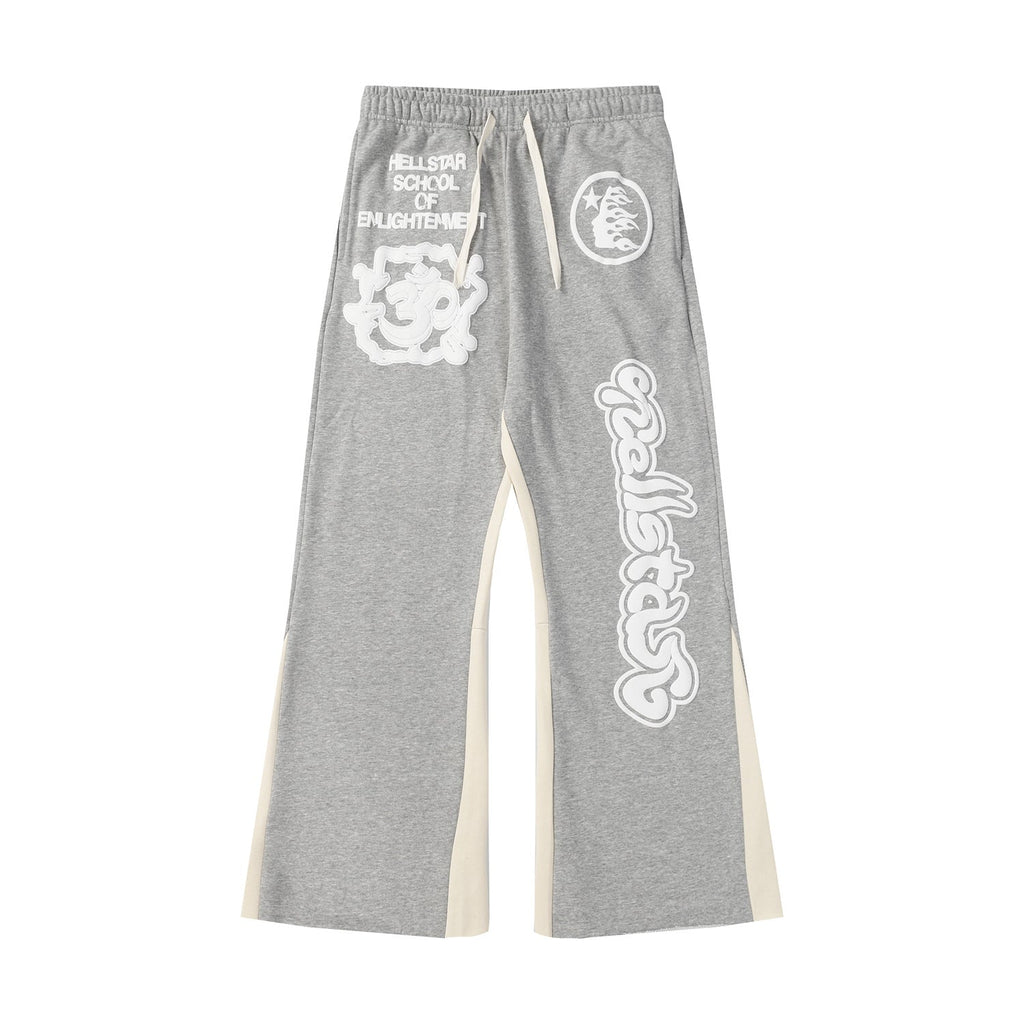 Hellstar Sweatpants Patchwork Retro Puff Print Pure Cotton