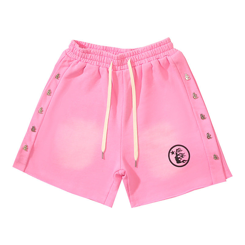 Hellstar Shorts Wash Black Old Casual Shorts Hot Pants