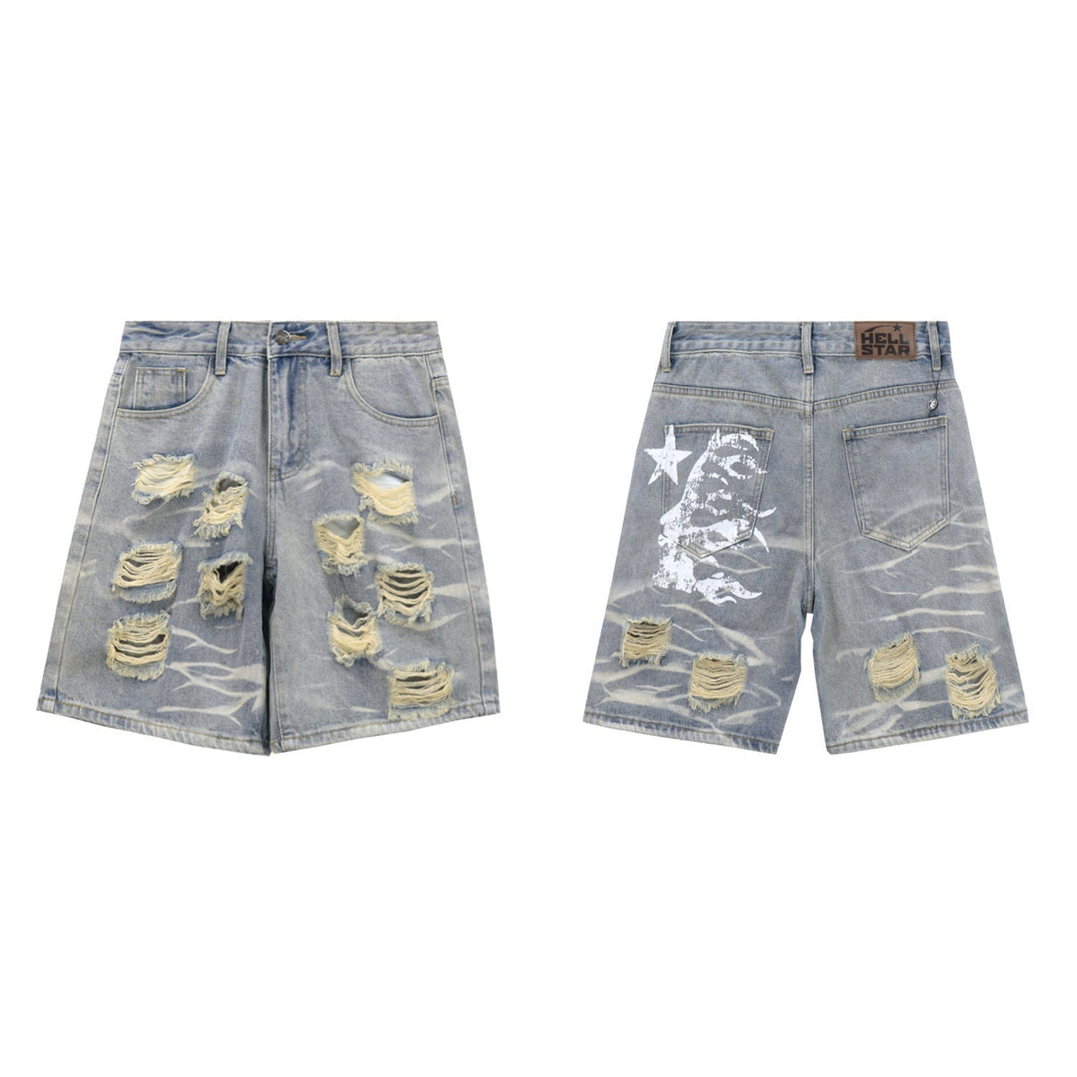 Hellstar Shorts Ripped Denim Shorts