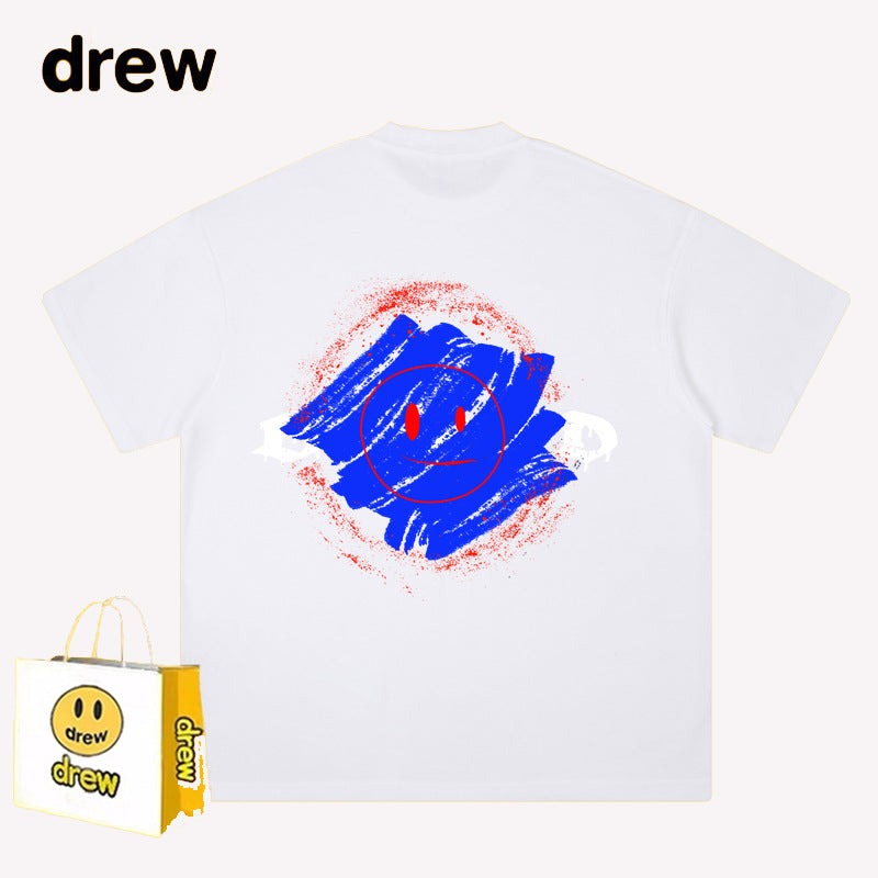 Drew T-shirts Graffiti Printing Short Sleeve