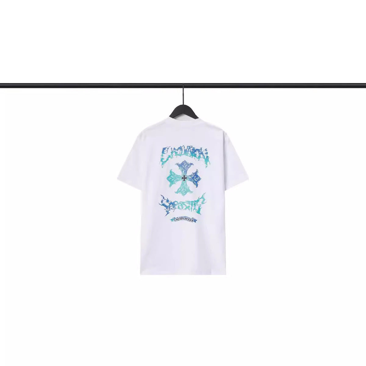 CHH Chrome Heart T Shirts Sanskrit Cross Print Embroidery Loose Short Sleeve T-Shirt