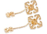 Off-White Arrow-Motif Drop Earrings Gold