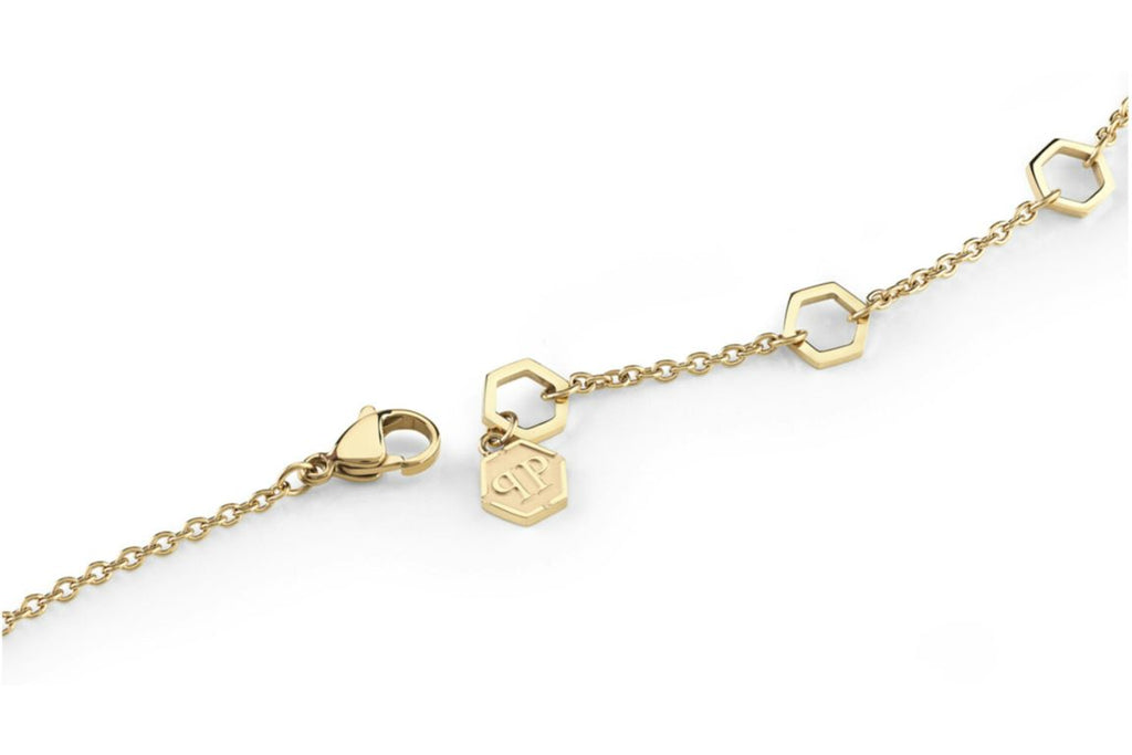 Philipp Plein Plein Mini Logo Cable Chain Necklace Gold