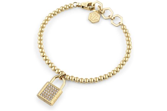 Philipp Plein Plein Valentine Bead Chain Bracelet Gold