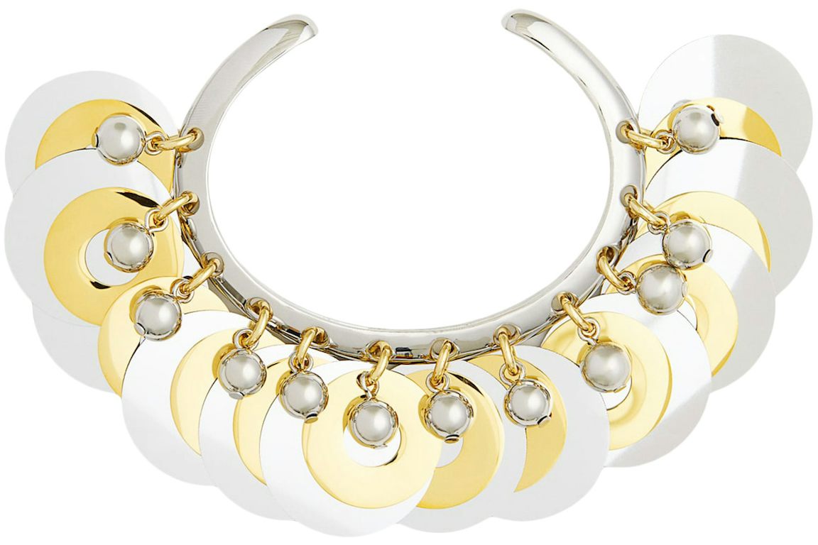 Rabanne H&M Beaded Disc-Embellished Bangle Silver/Gold