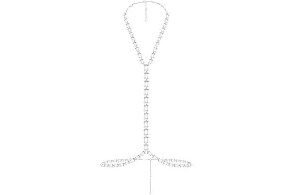 SKIMS x Swarovski Full Stone Belly Chain Silver