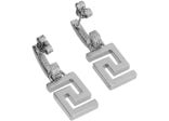 Versace Greca Drop Earrings Silver