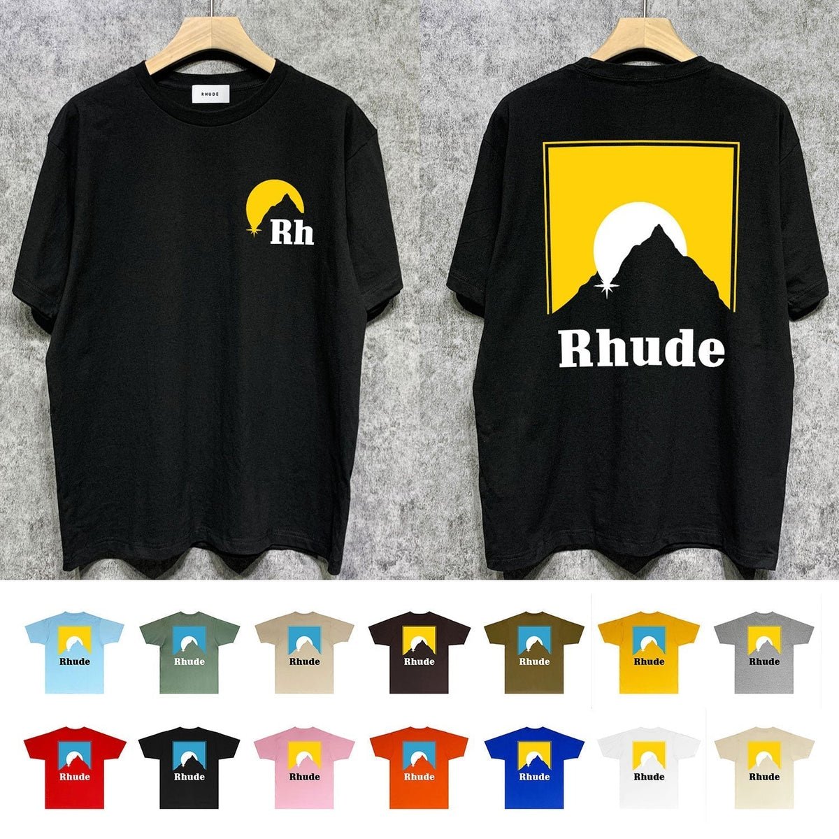 Rhude T-shirts Printed Trendy Pure Cotton