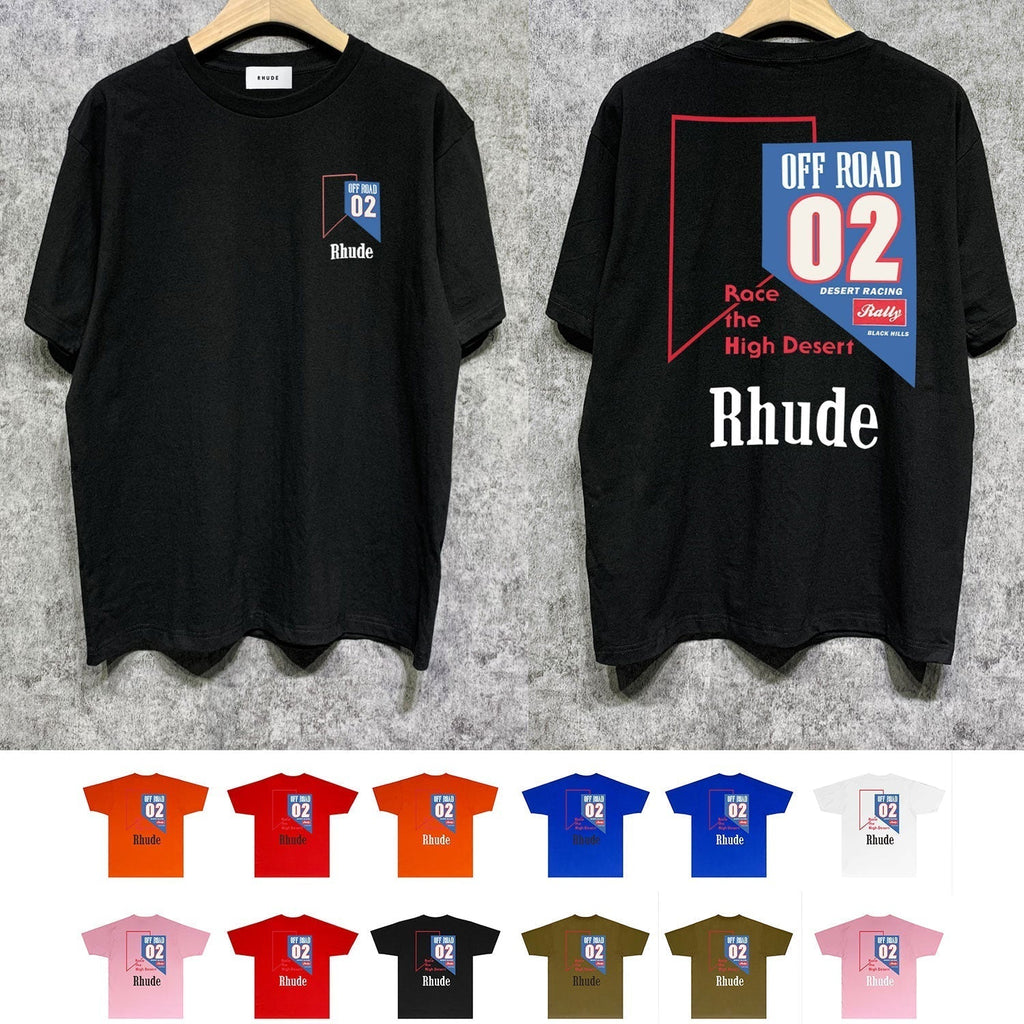 Rhude T-shirts Printed Trendy Pure Cotton