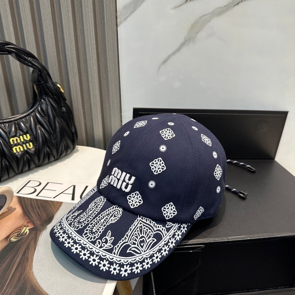 Embroidered Paisley Cotton Baseball Cap - Adjustable Streetwear Hat