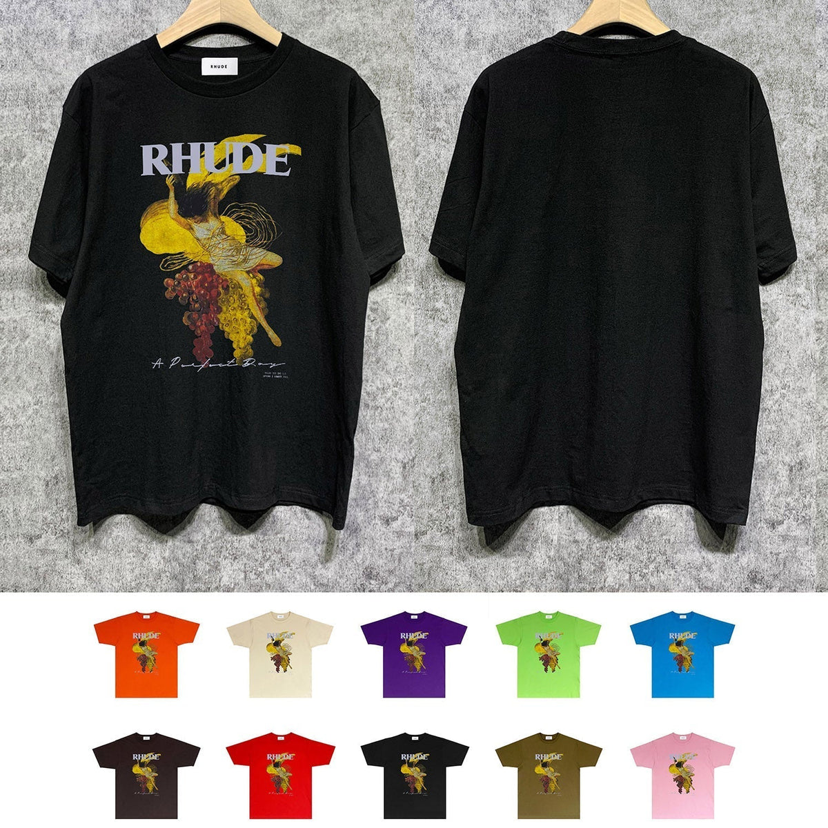 Rhude T-shirts Printed Trendy Pure Cotton