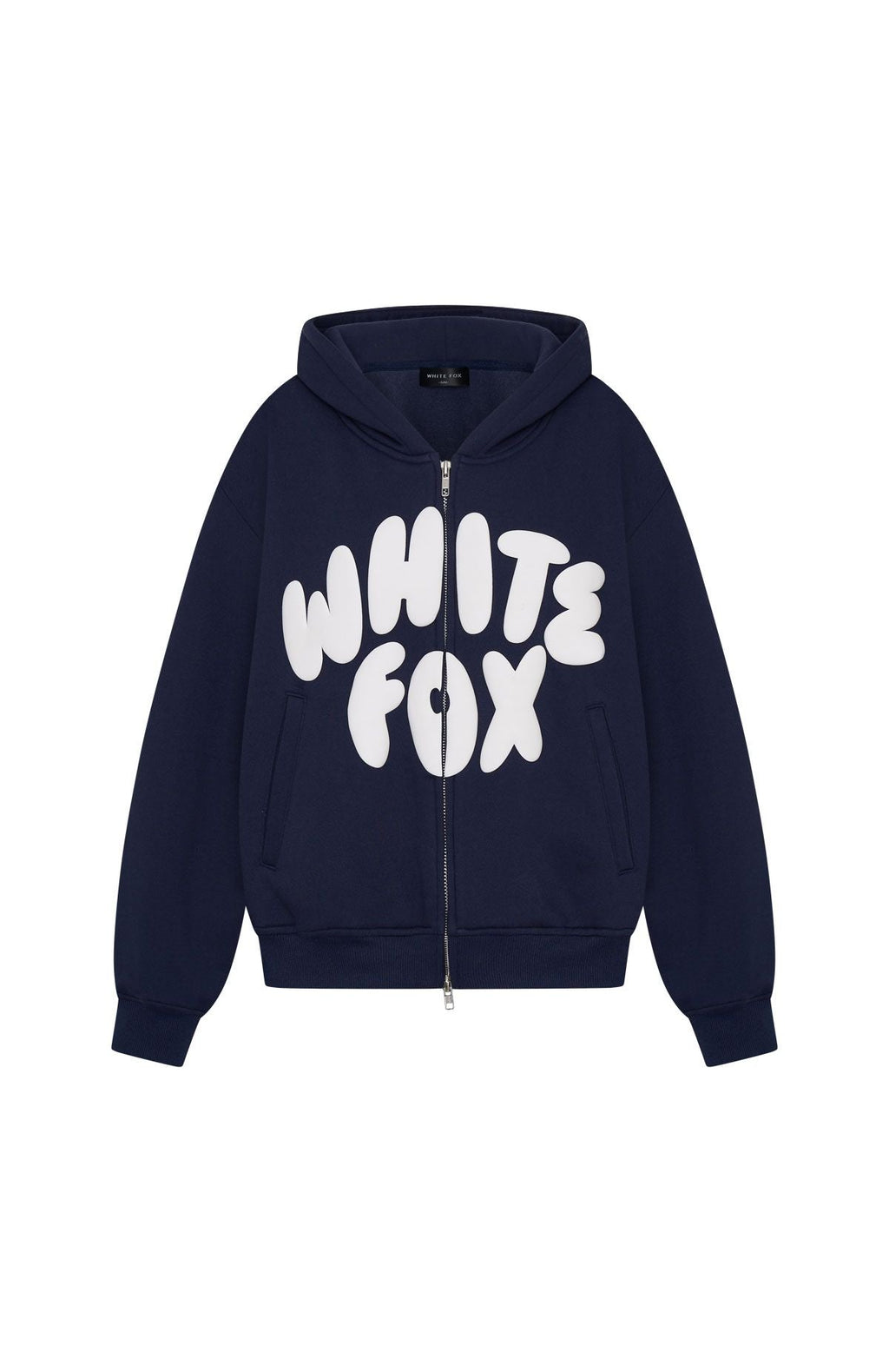 Club 14 Allie Boxy Zip Front Hoodie Navy