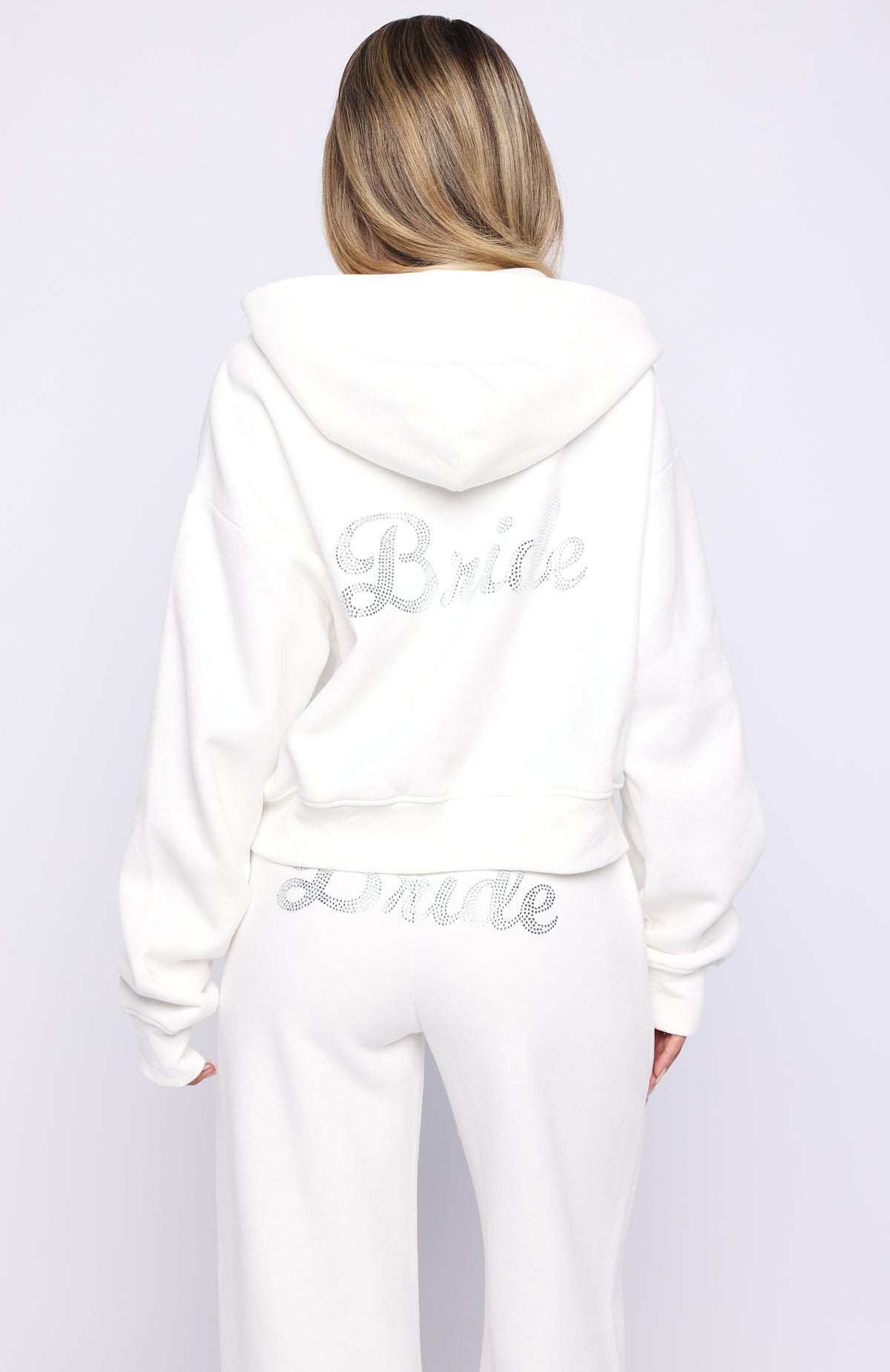 The Bride Boxy Zip Front Hoodie White