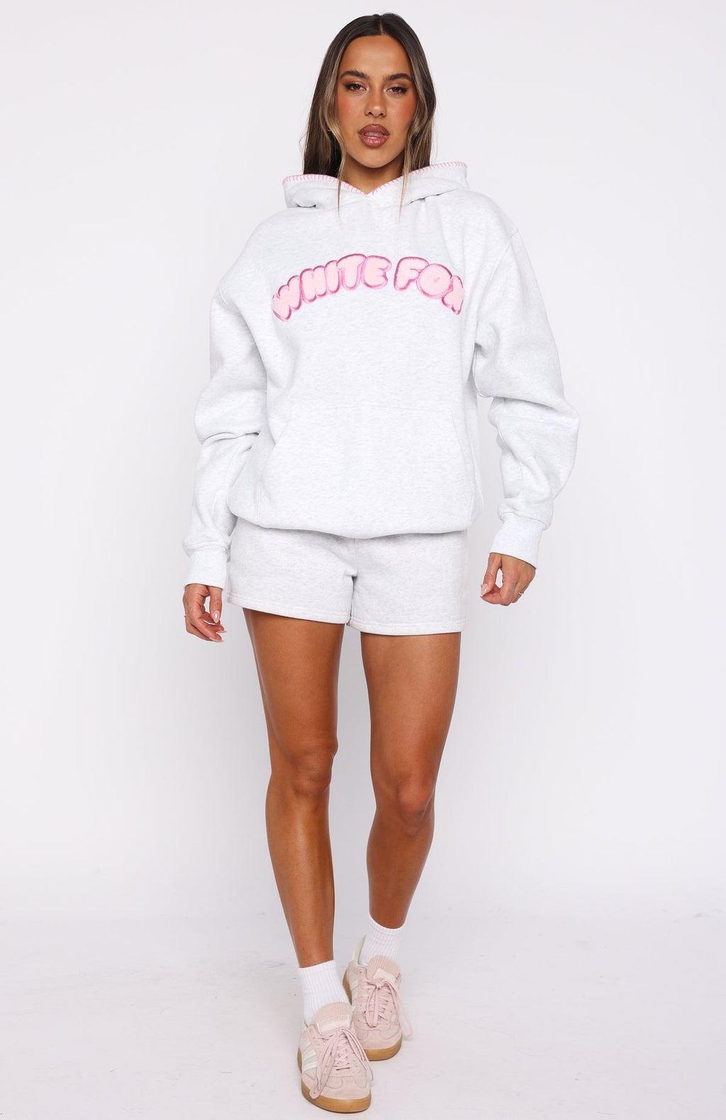 Vol. 1 Front Graphic Oversized Hoodie Grey Marle